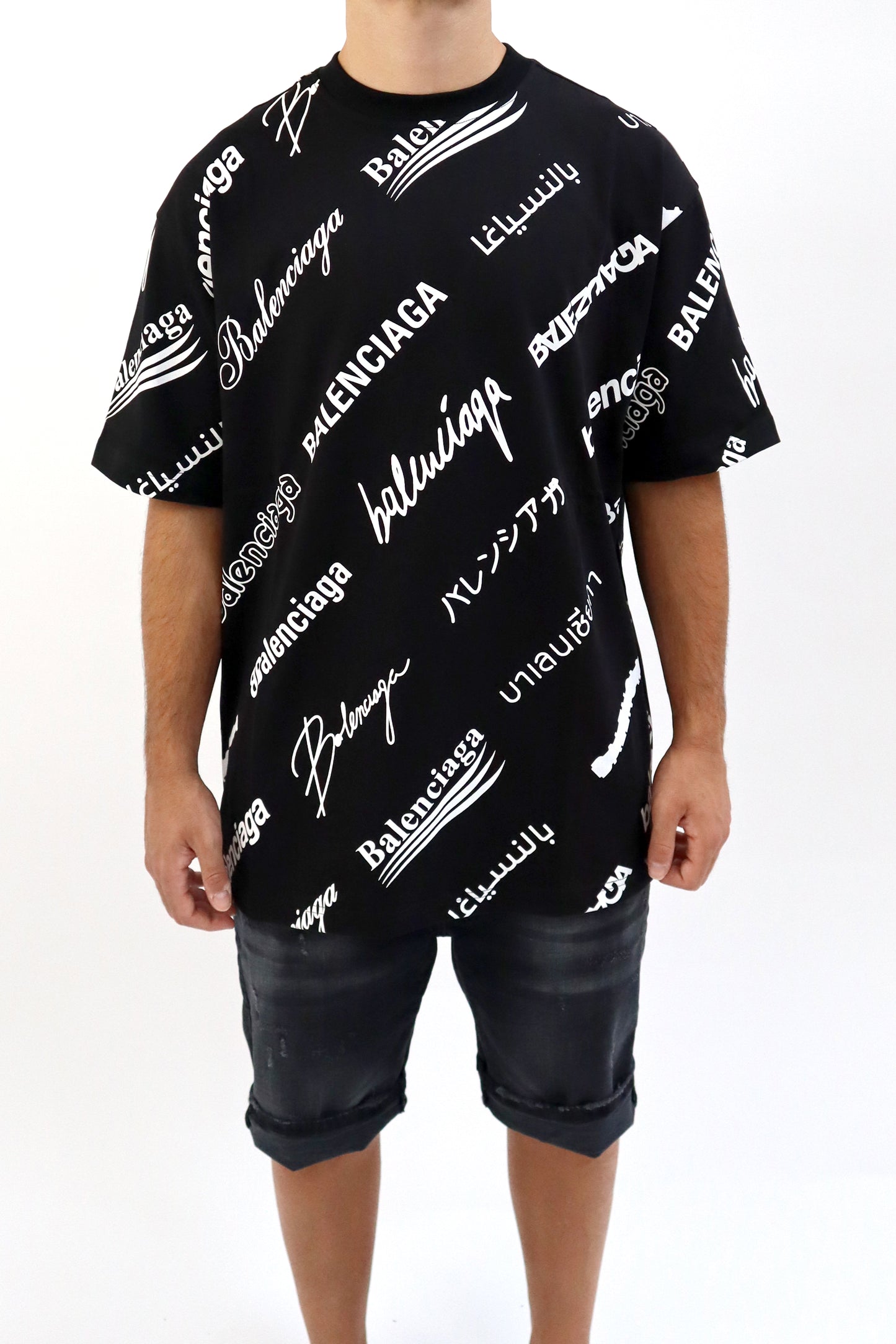 BALENCIAGA T-Shirt con logo all over
