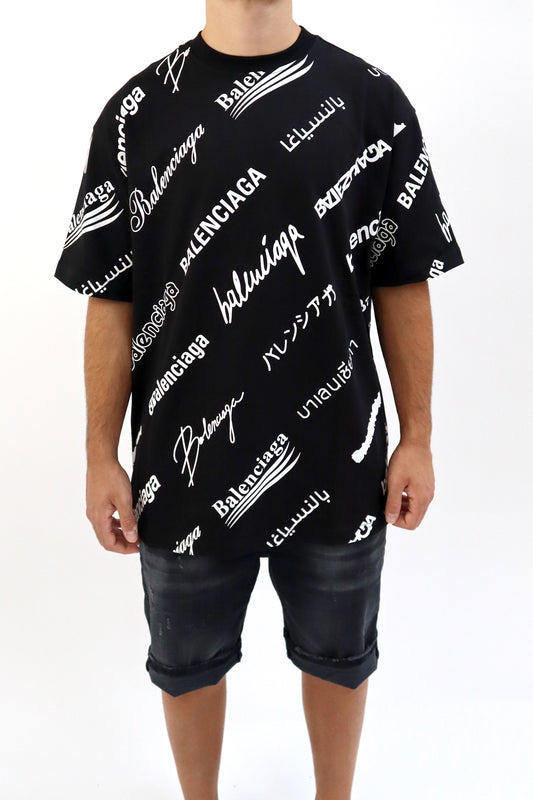 BALENCIAGA T-Shirt con logo all over