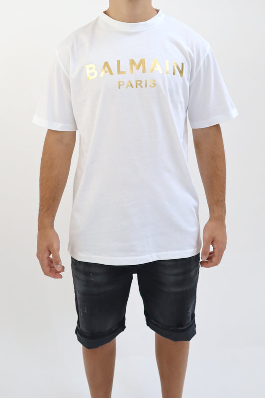 BALMAIN T-Shirt con logo bianca