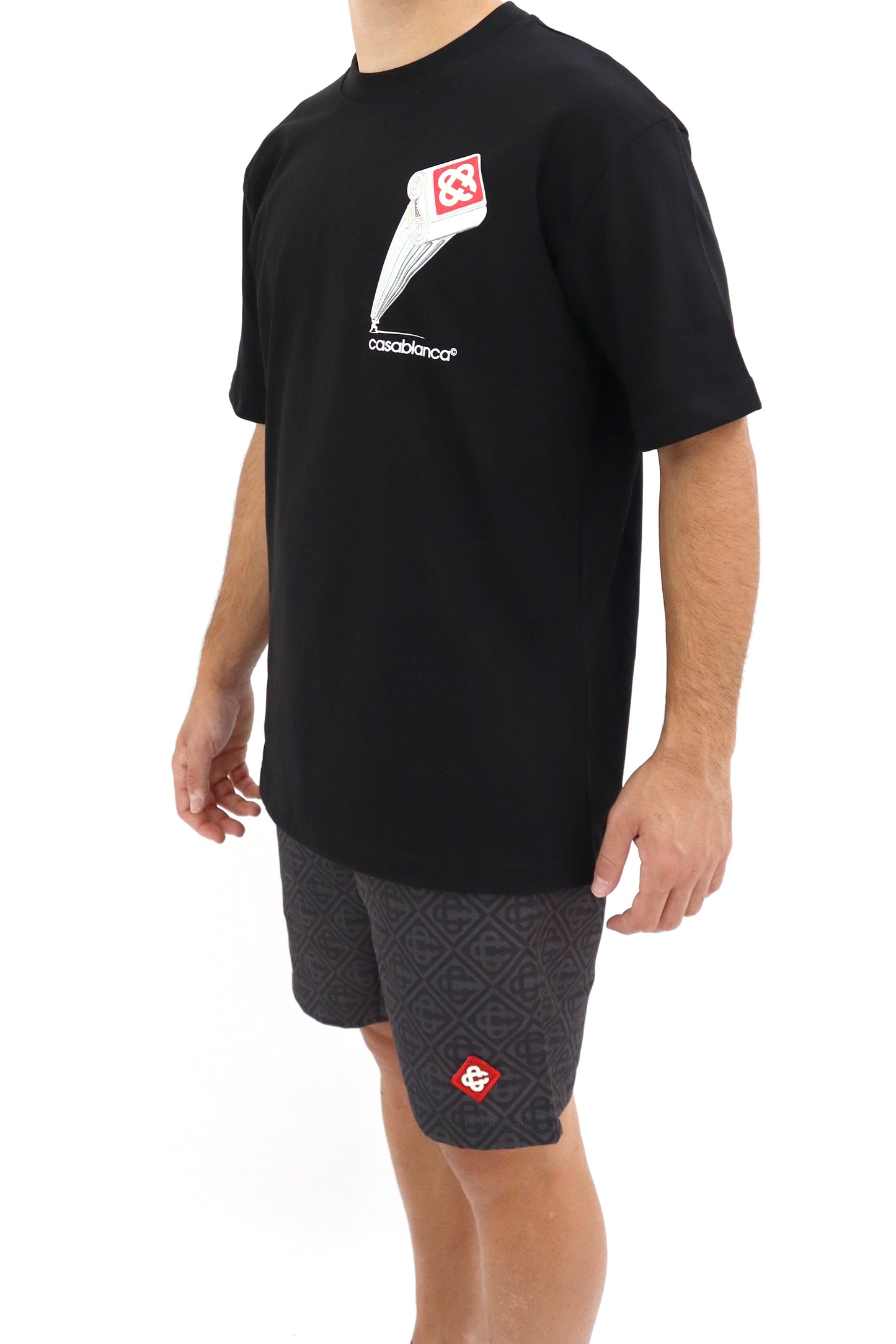 CASABLANCA T-Shirt nera colonna pendente