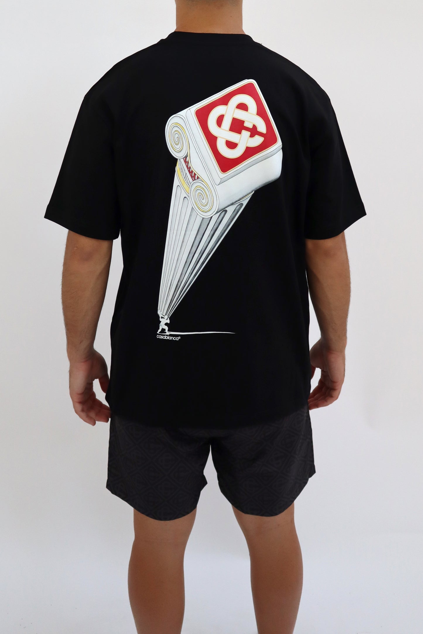 CASABLANCA T-Shirt nera colonna pendente