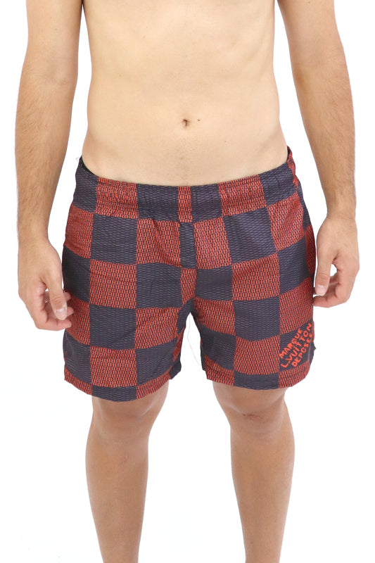 LV costume a quadri rosso e blu