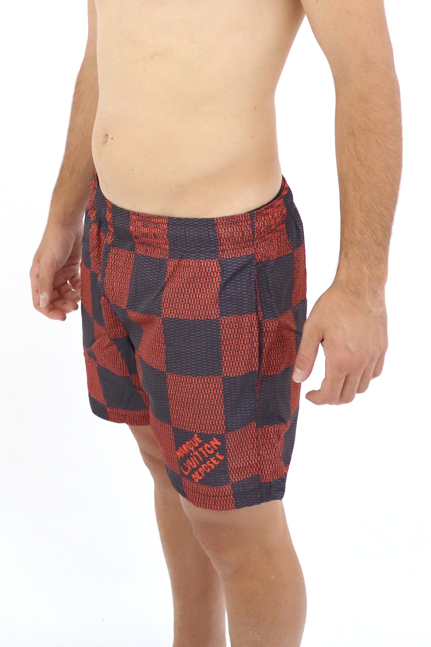 LV costume a quadri rosso e blu