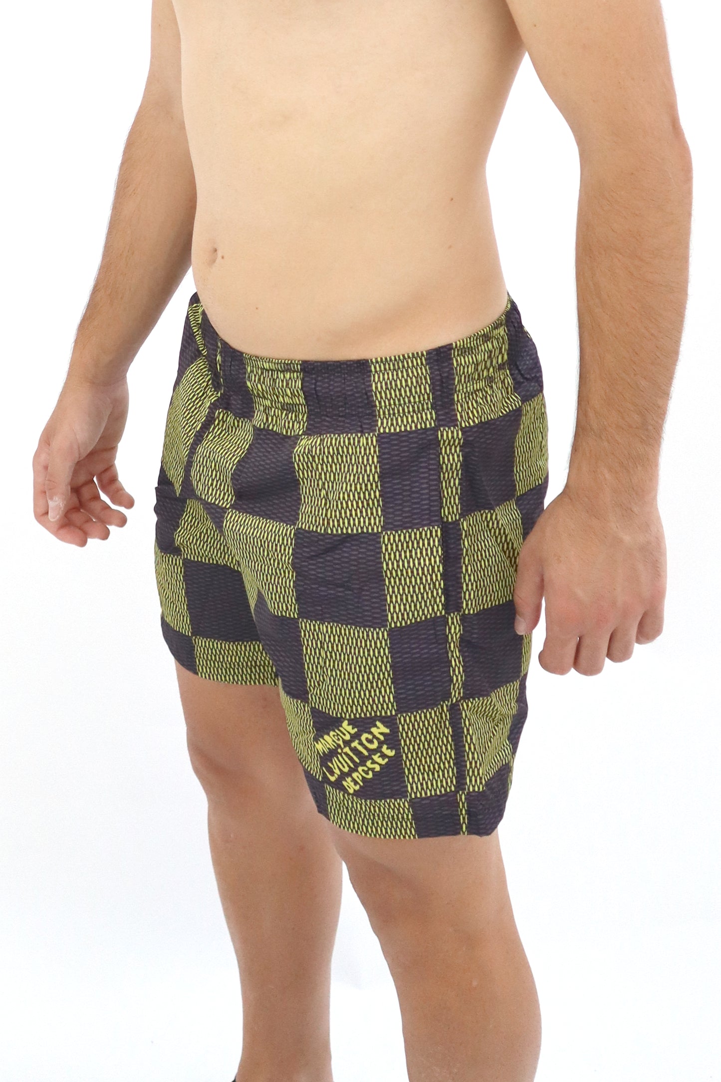 LV costume a quadri verde e blu