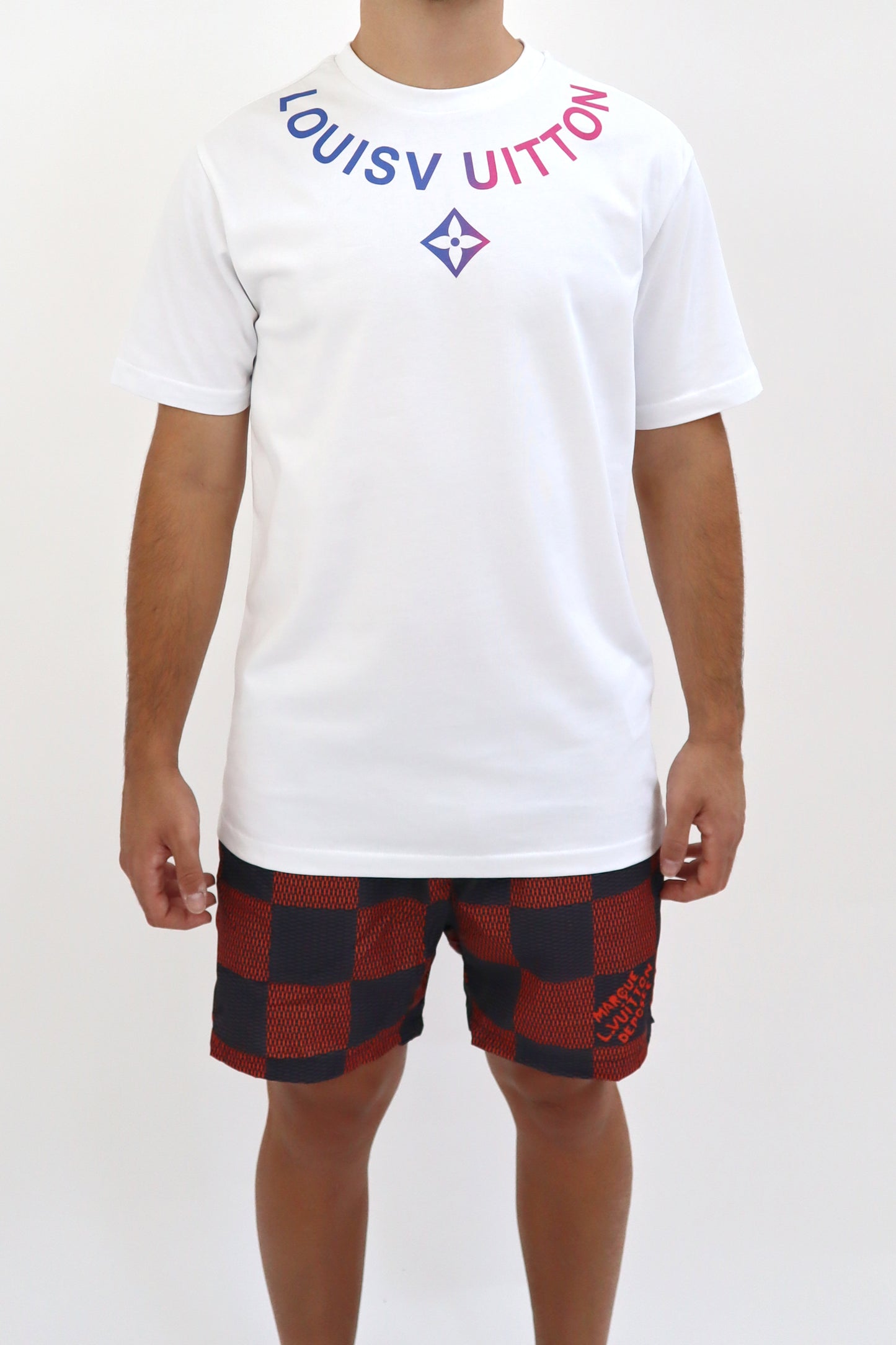 LV T-Shirt logo collo bianca