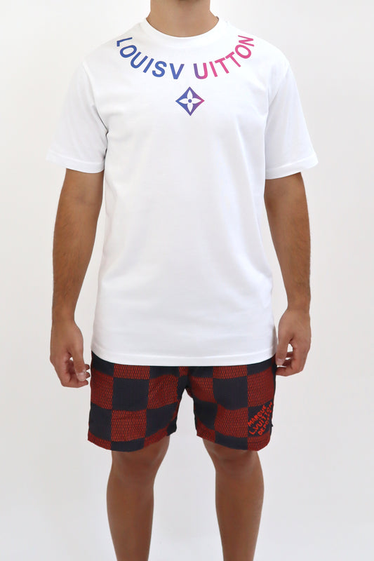 LV T-Shirt logo collo bianca