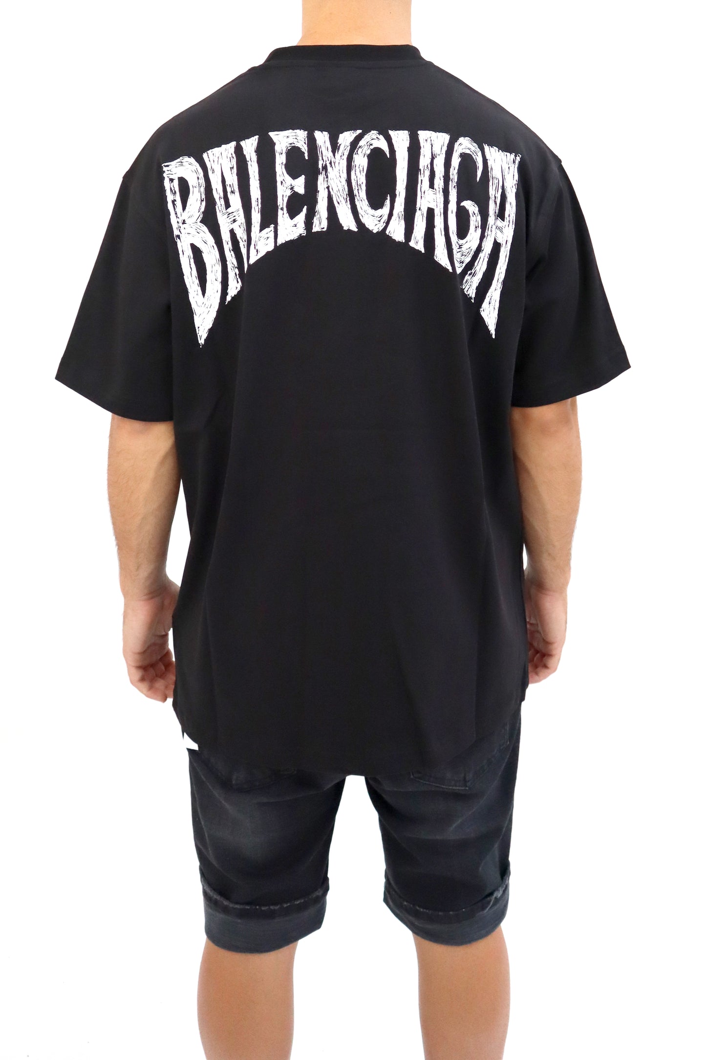 BALENCIAGA T-Shirt nera con logo retro