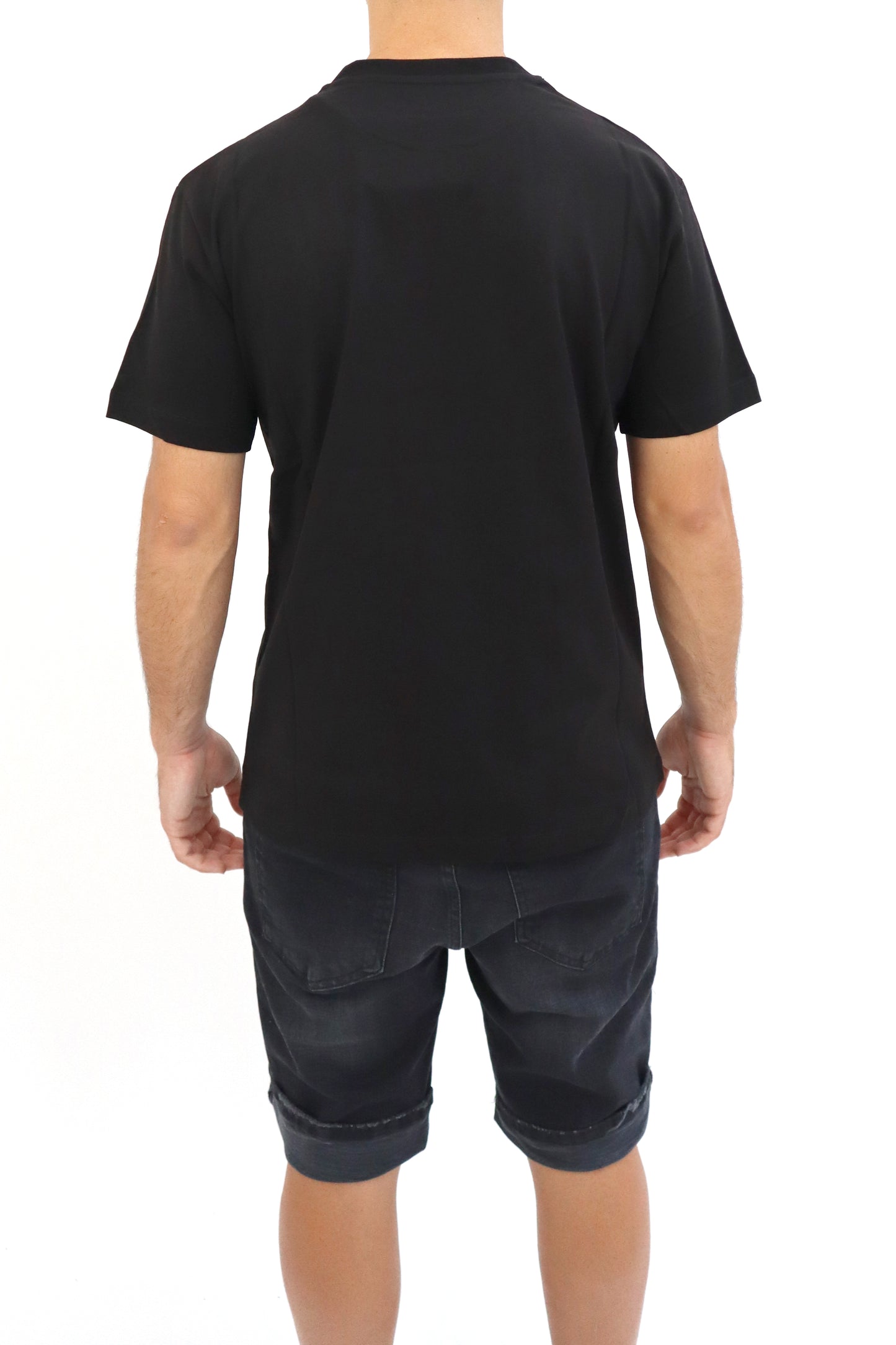 BALMAIN T-Shirt Printed nera stampa oro