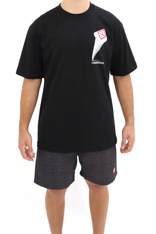 CASABLANCA T-Shirt nera colonna pendente